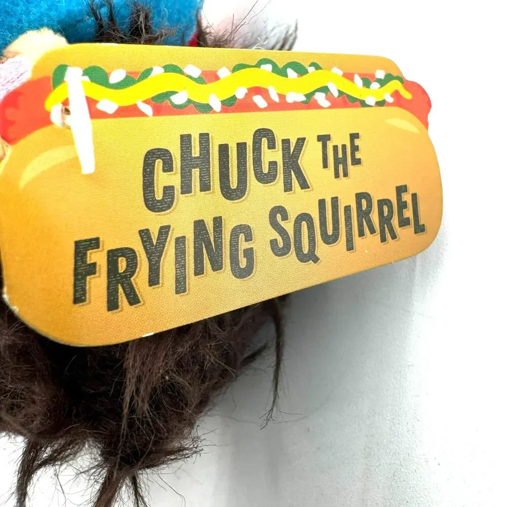 BARK BOX |‎ NEW Chuck the Frying Squirrel Medium Plush Dog Toy Crinkle Squeaker